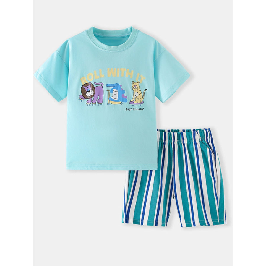 Children’s Animal Graphic Tee and Shorts Set Apparel and Accessories