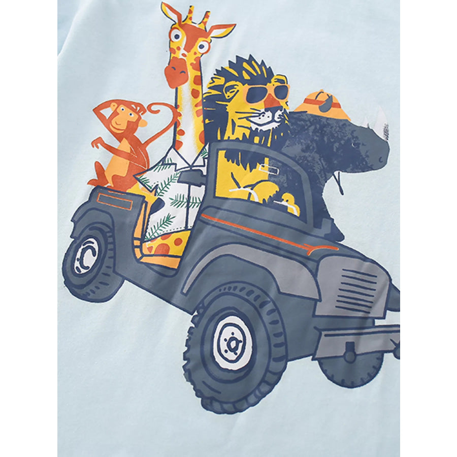 Children’s Animal Graphic Tee and Shorts Set Apparel and Accessories