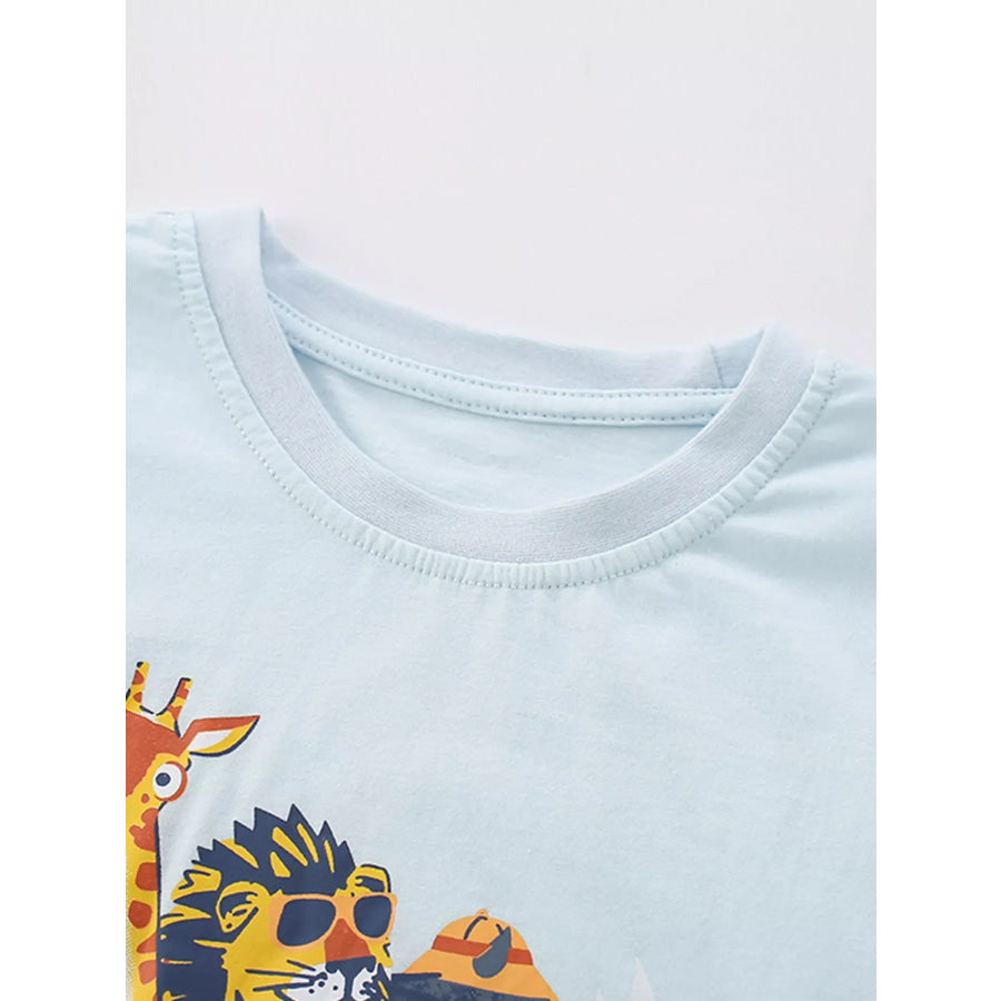 Children’s Animal Graphic Tee and Shorts Set Apparel and Accessories