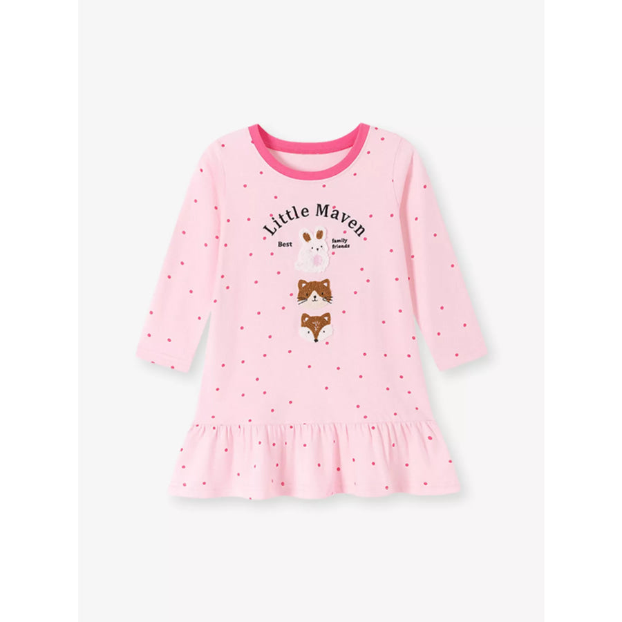 Children’s Animal Long-Sleeve Ruffle Hem Dress Apparel and Accessories