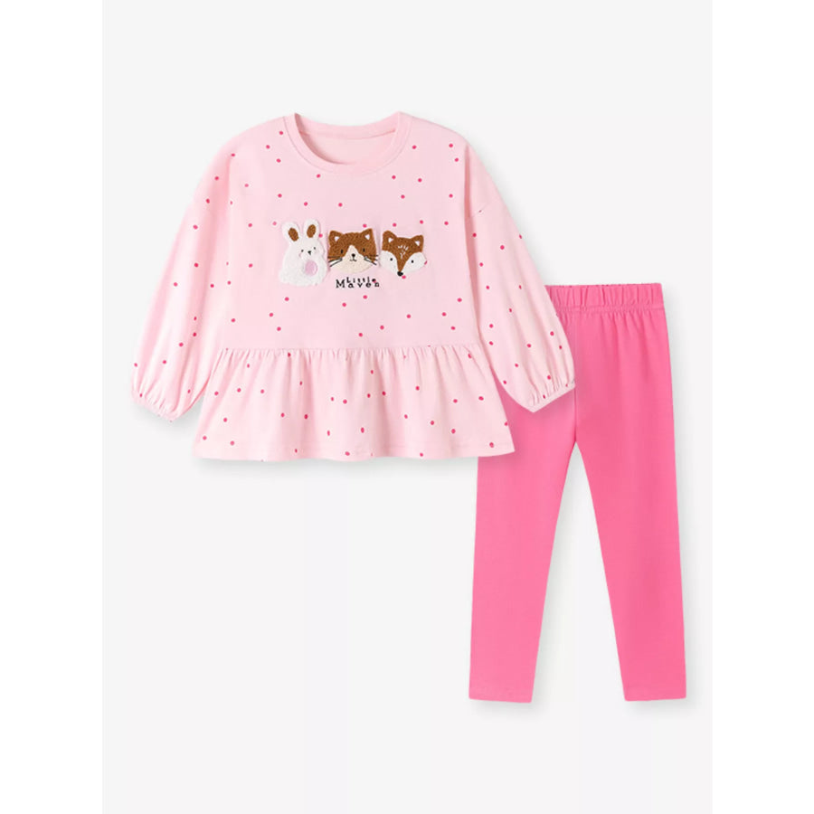 Children’s Animal Peplum Top and Leggings Set Apparel and Accessories