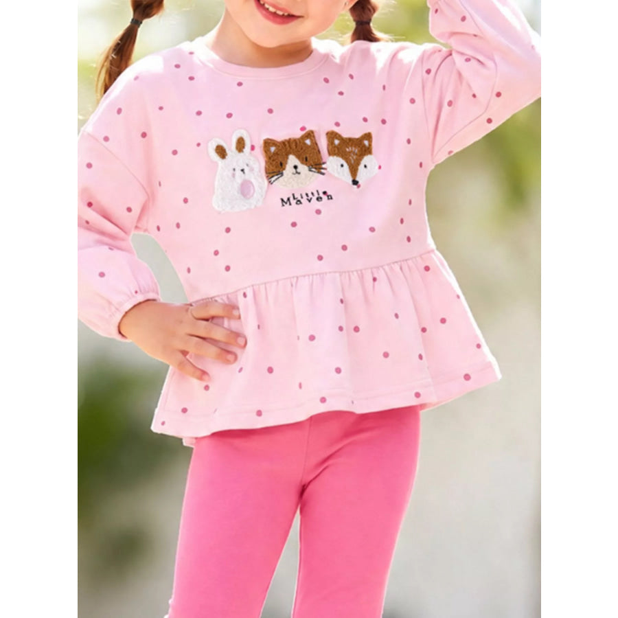 Children’s Animal Peplum Top and Leggings Set Apparel and Accessories