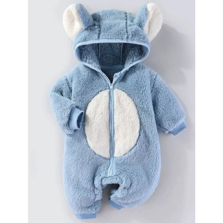 Children’s Animal Plush Hooded One-Piece Jumpsuit Sky Blue / 3-6M Apparel and Accessories