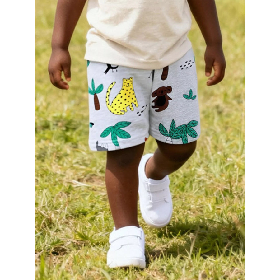 Children’s Animal Print Casual Shorts Light Gray / 2Y Apparel and Accessories