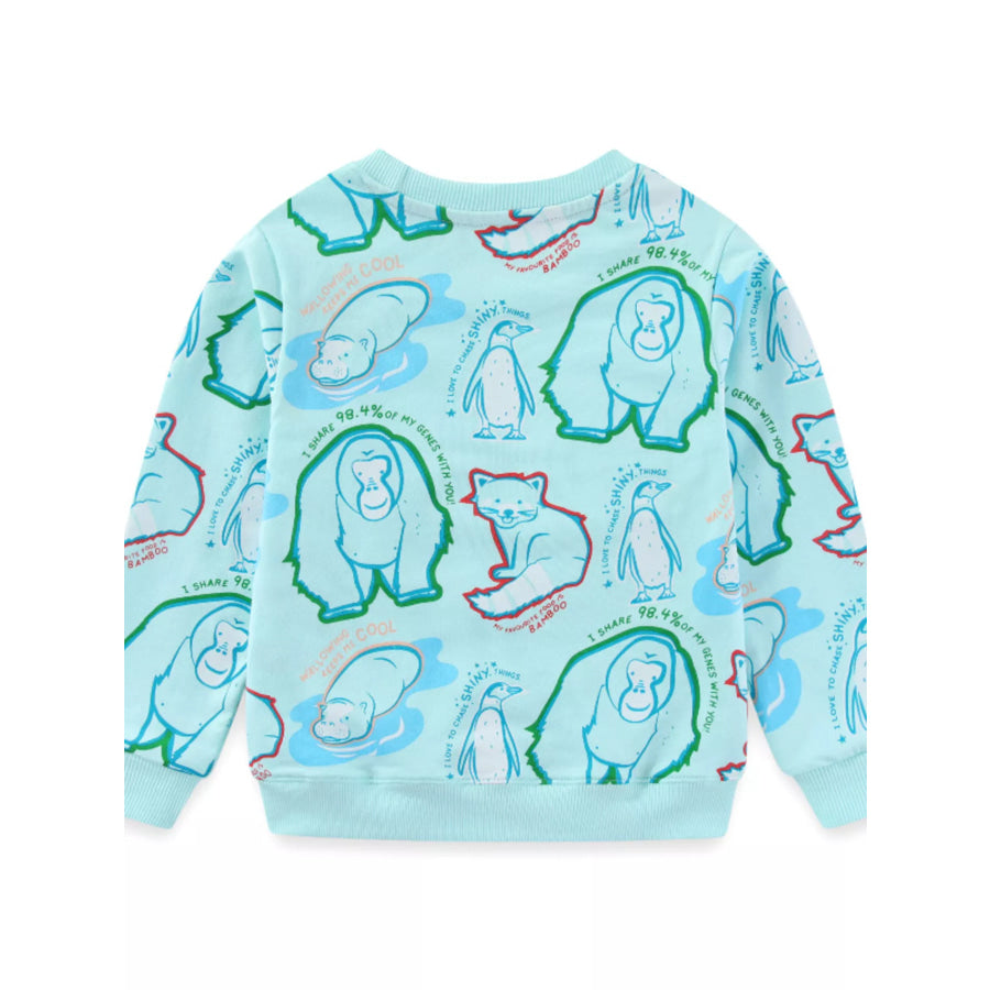 Children’s Animal Print Crew Neck Sweatshirt Apparel and Accessories