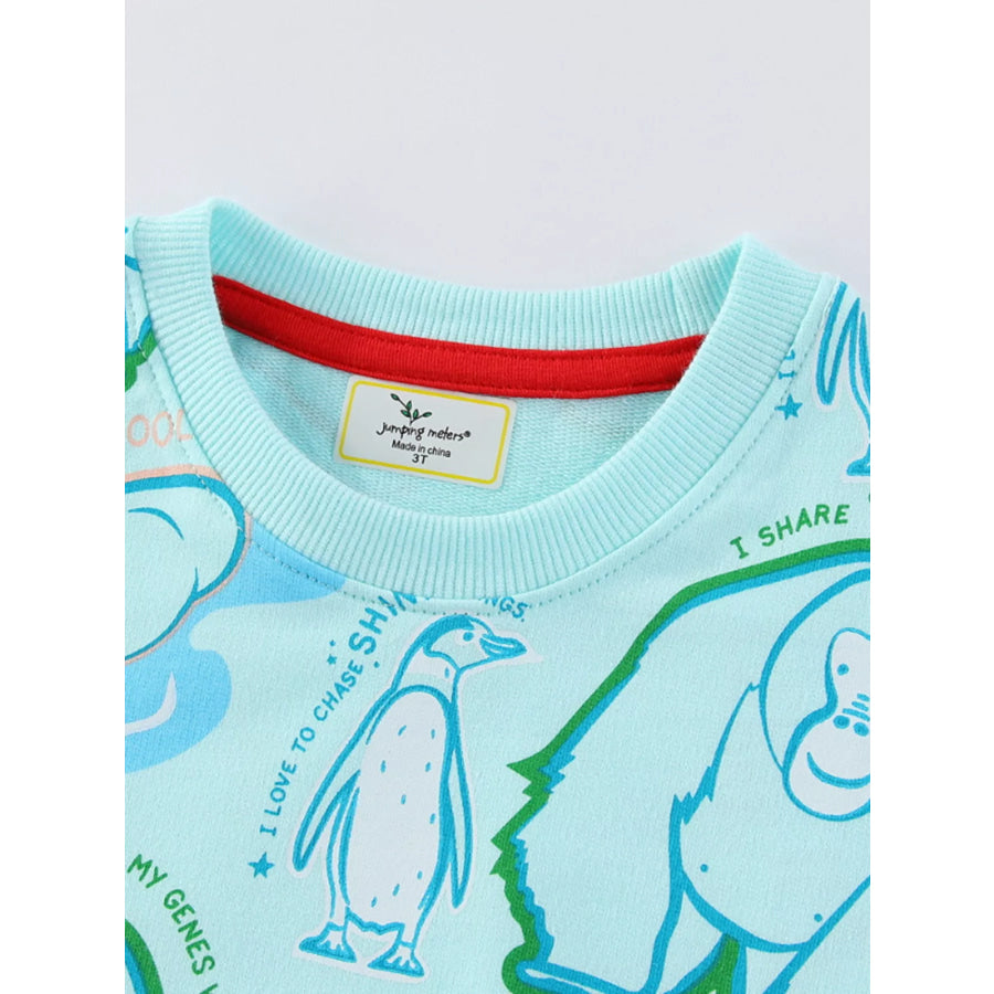 Children’s Animal Print Crew Neck Sweatshirt Apparel and Accessories