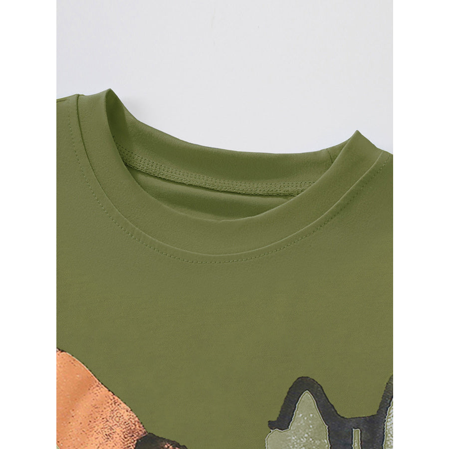 Children’s Animal Print Crew Neck T-Shirt Apparel and Accessories