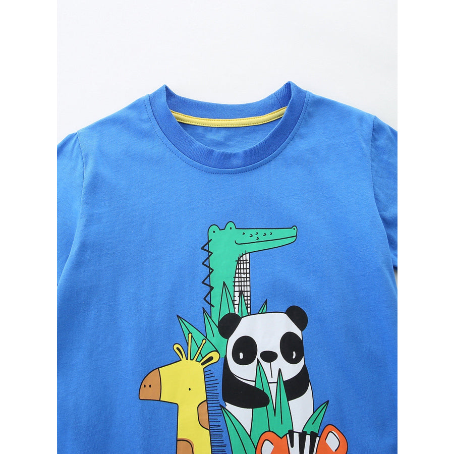 Children’s Animal Print Crew Neck T-Shirt Apparel and Accessories