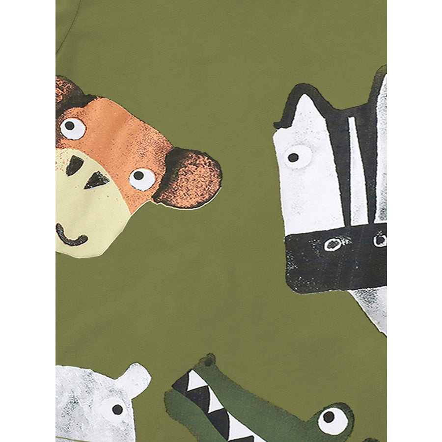 Children’s Animal Print Crew Neck T-Shirt Apparel and Accessories