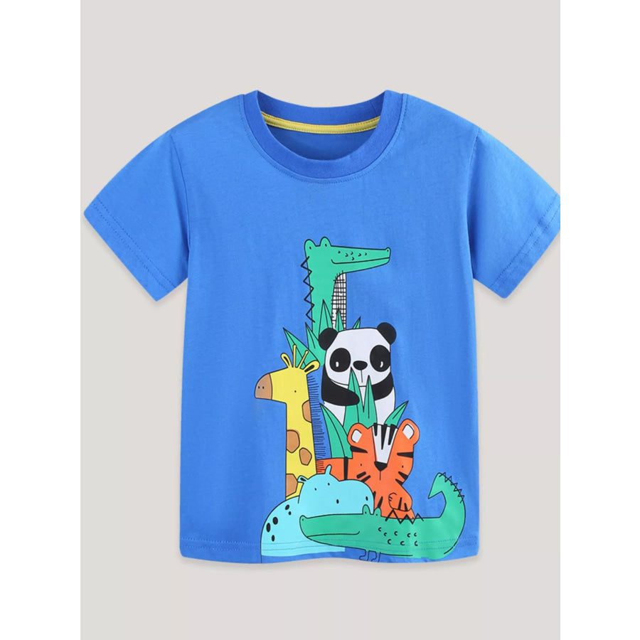 Children’s Animal Print Crew Neck T-Shirt Apparel and Accessories