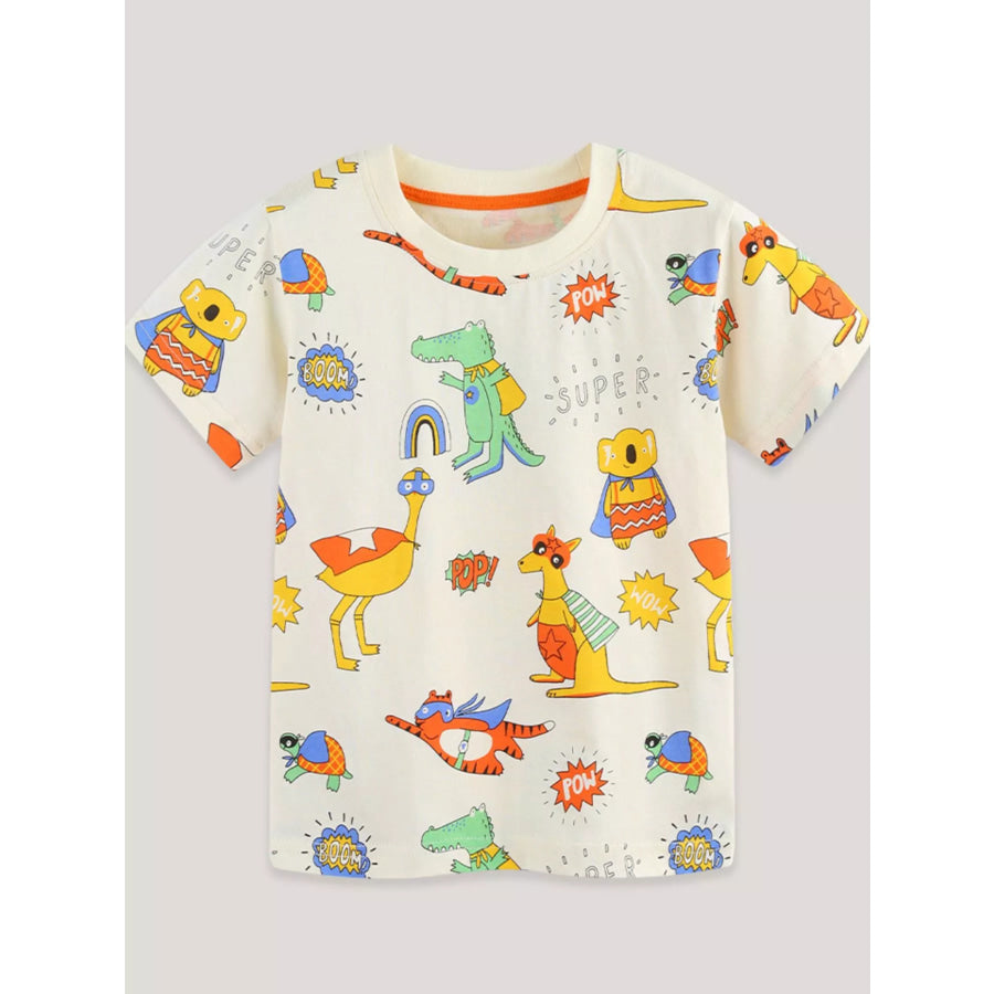 Children’s Animal Print Crew Neck T-Shirt Apparel and Accessories