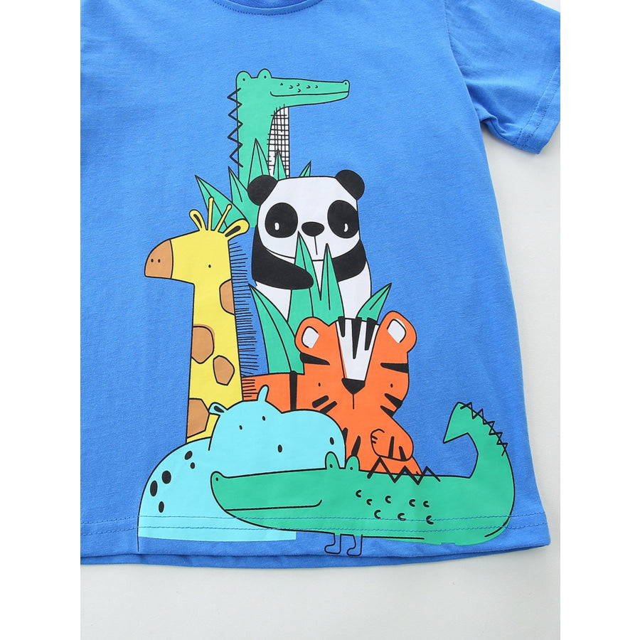 Children’s Animal Print Crew Neck T-Shirt Apparel and Accessories