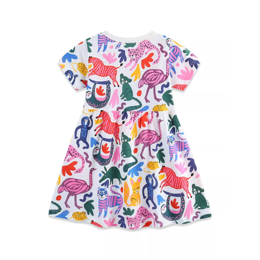Children’s Animal Print Short Sleeve Dress Apparel and Accessories