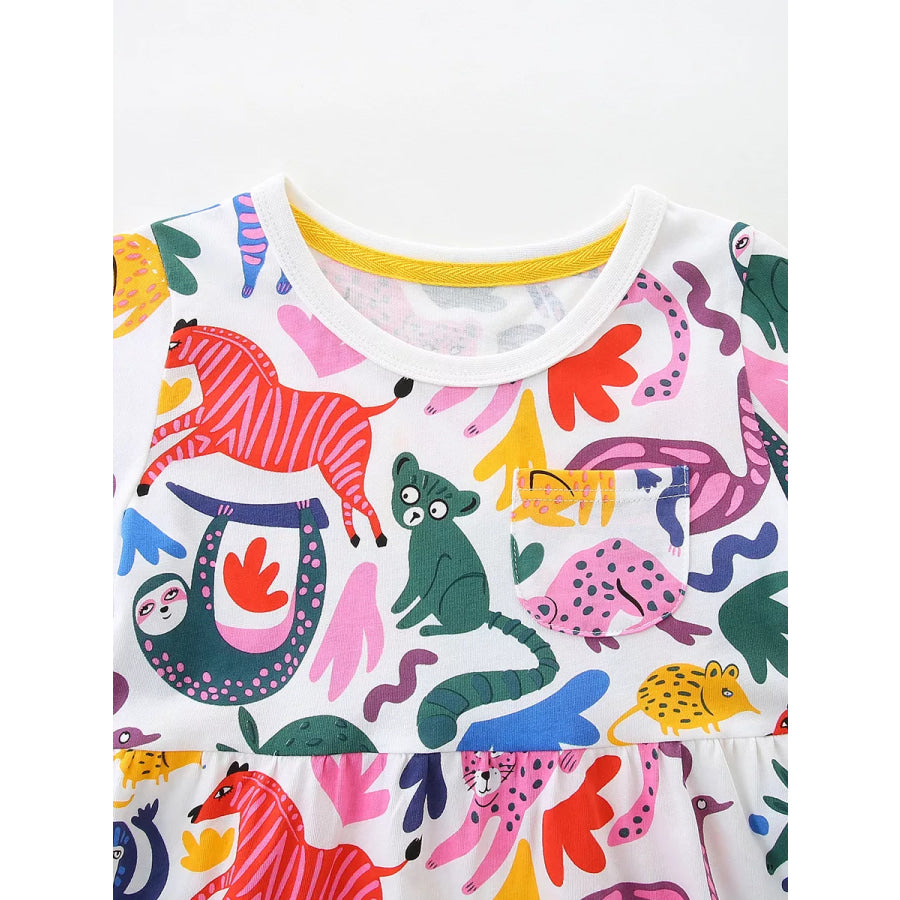 Children’s Animal Print Short Sleeve Dress Apparel and Accessories