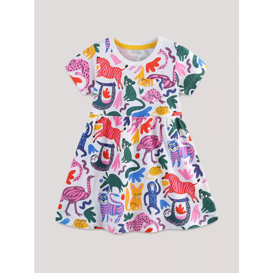 Children’s Animal Print Short Sleeve Dress Apparel and Accessories