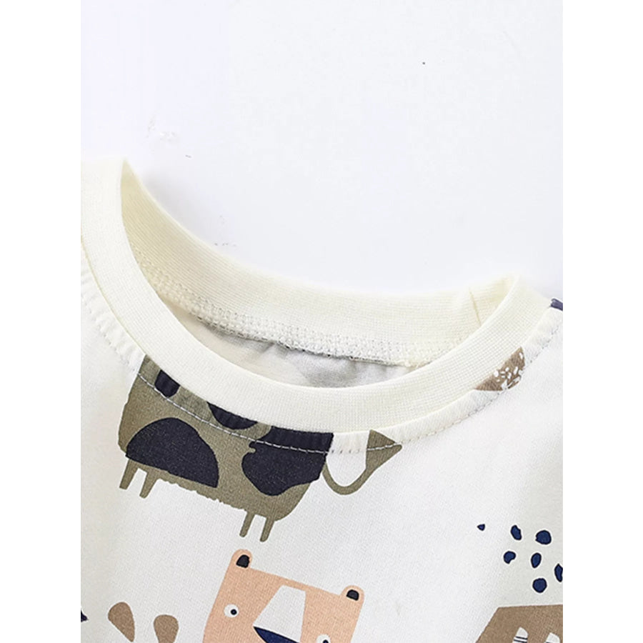 Children’s Animal Print Short Sleeve Tee and Shorts Set Apparel and Accessories