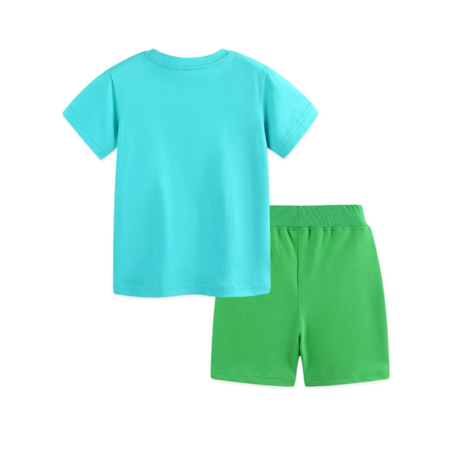 Children’s Animal Print Short Sleeve Tee and Shorts Set Apparel and Accessories