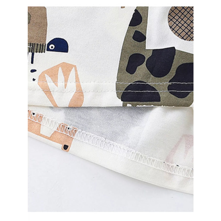 Children’s Animal Print Short Sleeve Tee and Shorts Set Apparel and Accessories