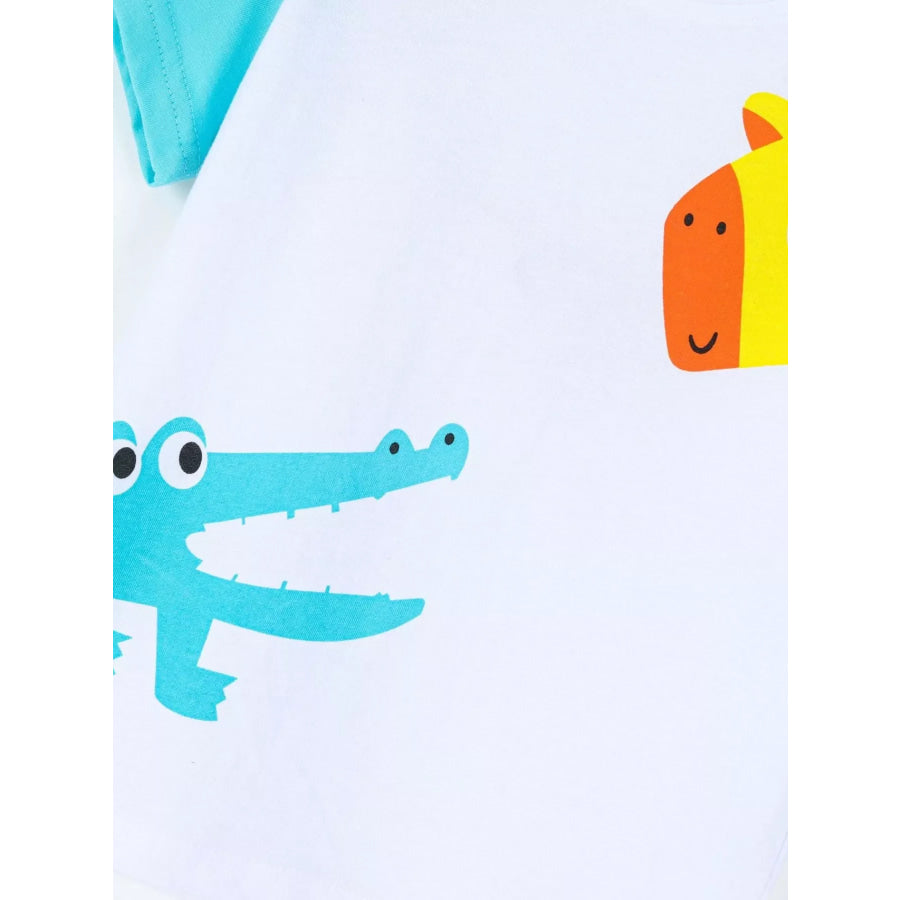 Children’s Animal Print T-shirt and Shorts Set Apparel and Accessories