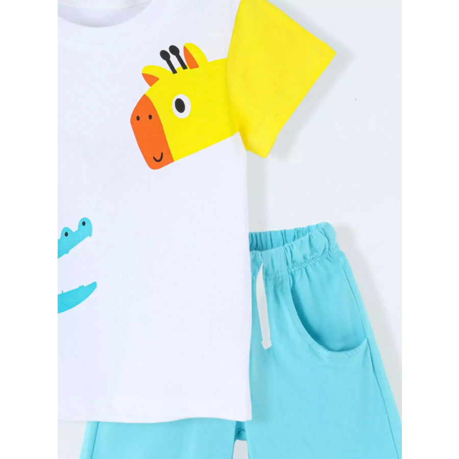 Children’s Animal Print T-shirt and Shorts Set Apparel and Accessories