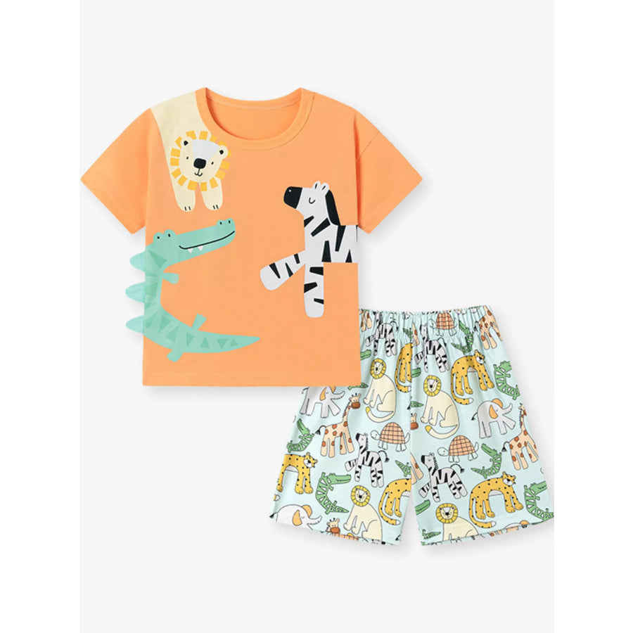 Children’s Animal Print T-Shirt & Shorts Set Apparel and Accessories