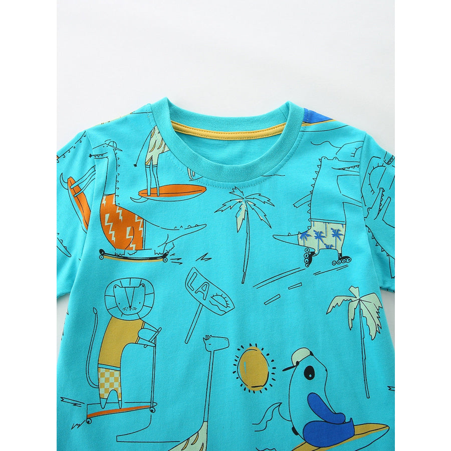 Children’s Animal Print Tee and Shorts Set Apparel and Accessories