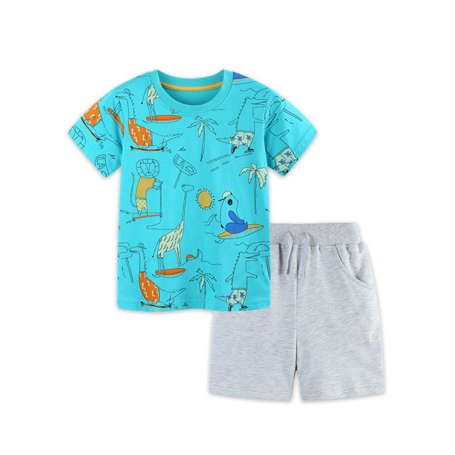 Children’s Animal Print Tee and Shorts Set Apparel and Accessories