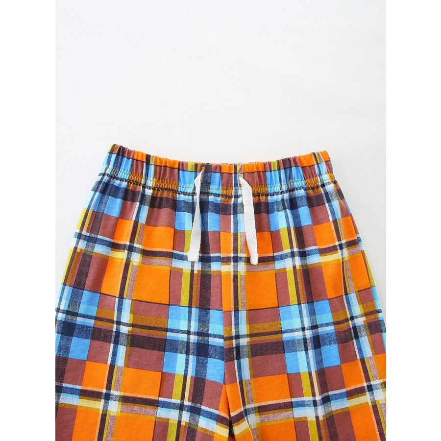 Children’s Animal Print Tee & Plaid Shorts Set Apparel and Accessories
