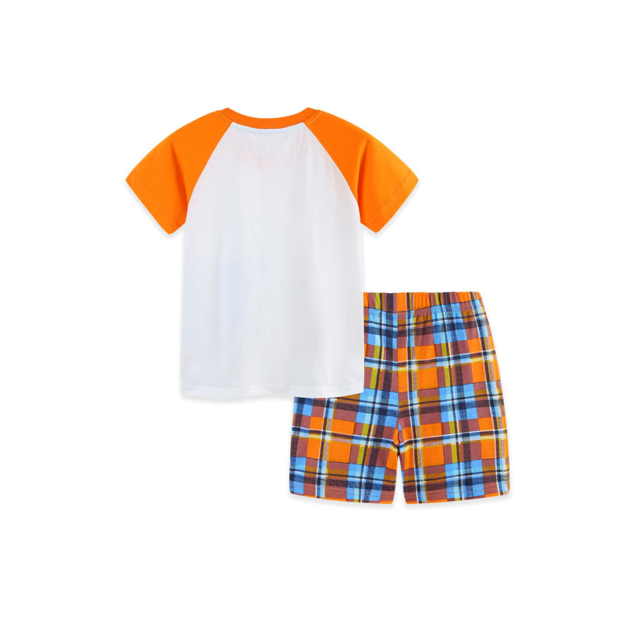 Children’s Animal Print Tee & Plaid Shorts Set Apparel and Accessories