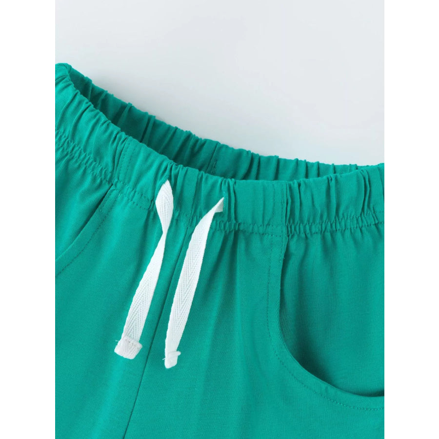 Children’s Animal Race Round Neck Tee and Shorts Set Apparel and Accessories