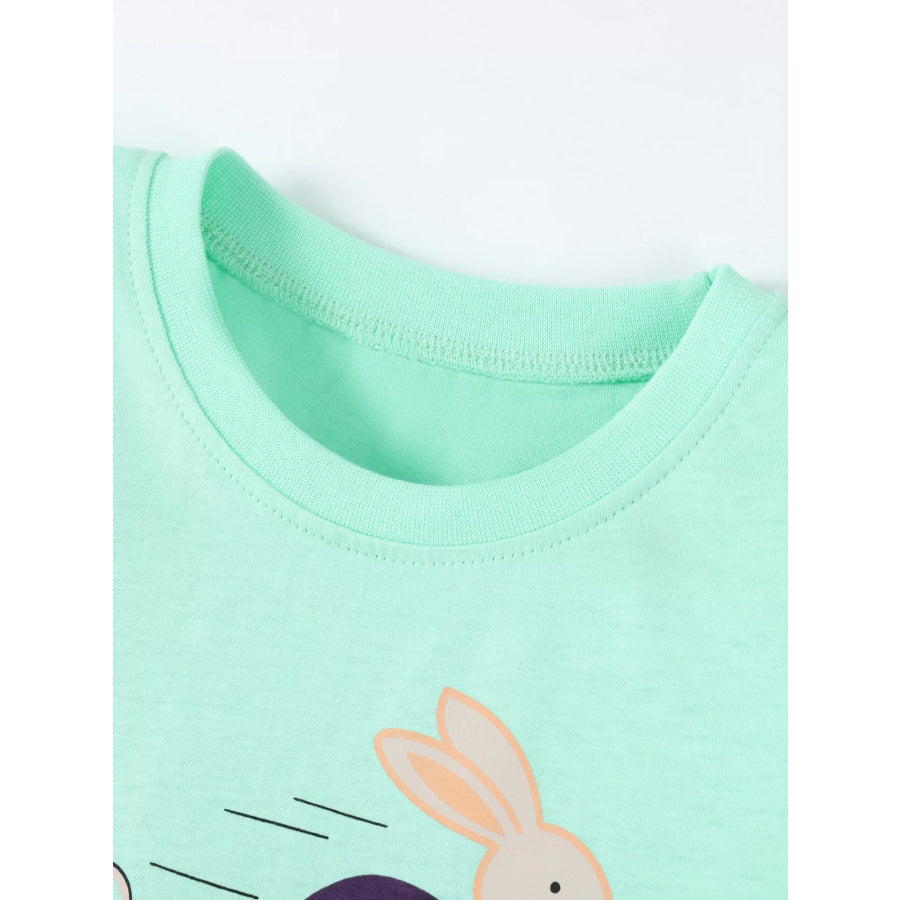 Children’s Animal Race Round Neck Tee and Shorts Set Apparel and Accessories