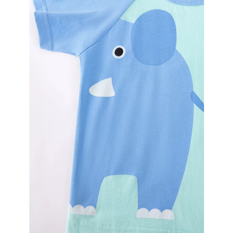 Children’s Animal Round Neck Top and Shorts Set Apparel and Accessories