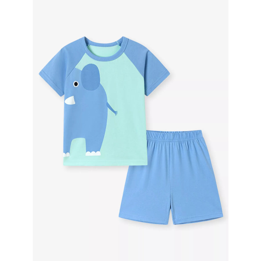 Children’s Animal Round Neck Top and Shorts Set Apparel and Accessories