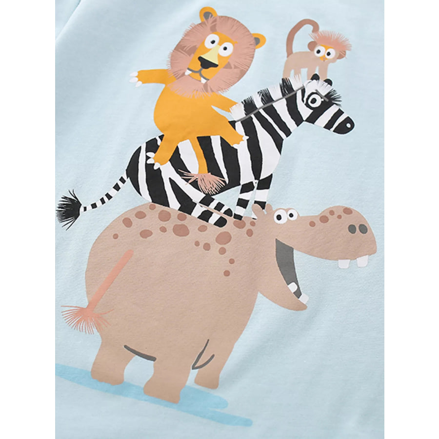 Children’s Animal Short Sleeve Tee and Shorts Set Apparel and Accessories