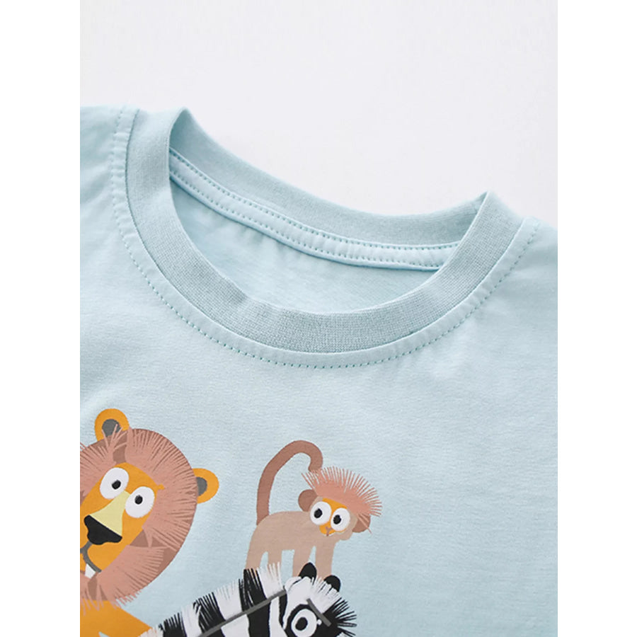 Children’s Animal Short Sleeve Tee and Shorts Set Apparel and Accessories