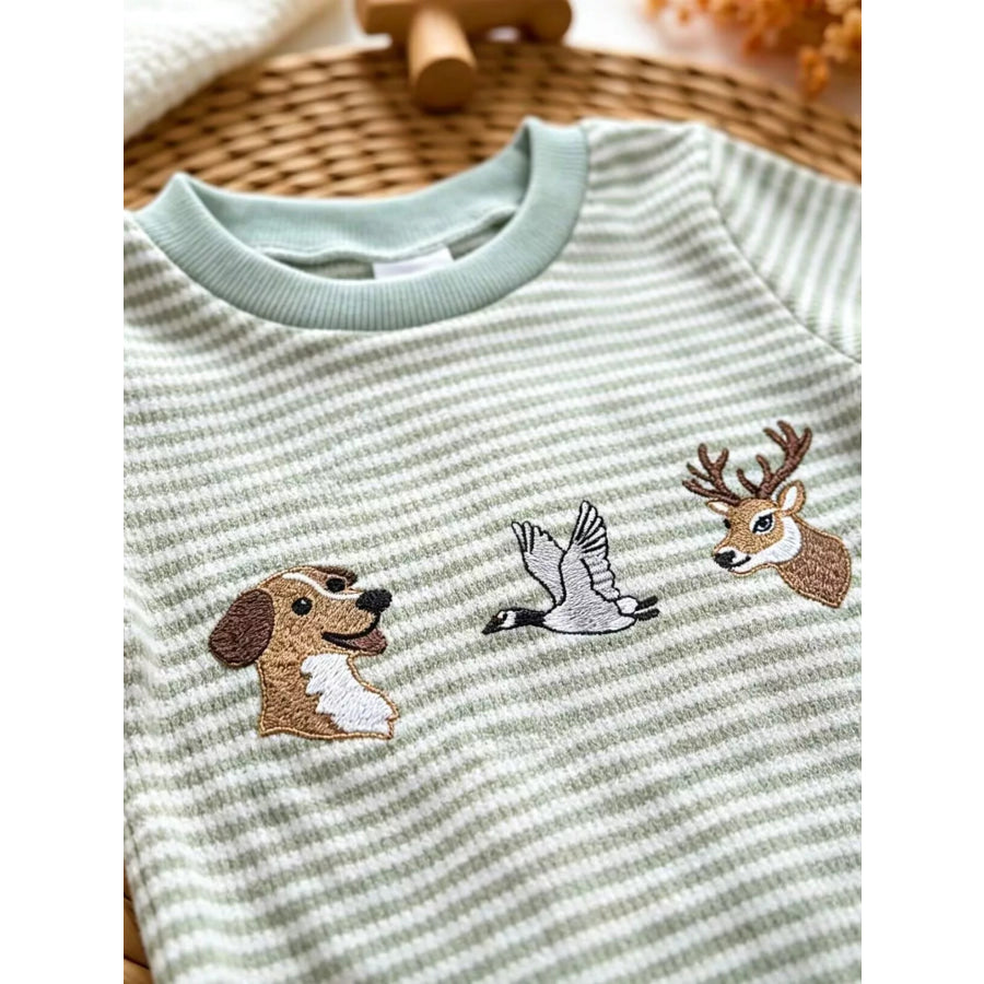 Children’s Animal Striped Long Sleeve Jumpsuit Apparel and Accessories