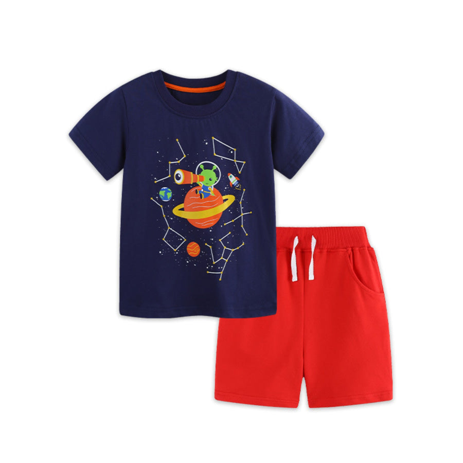 Children’s Astronaut Graphic Tee & Shorts Set Apparel and Accessories