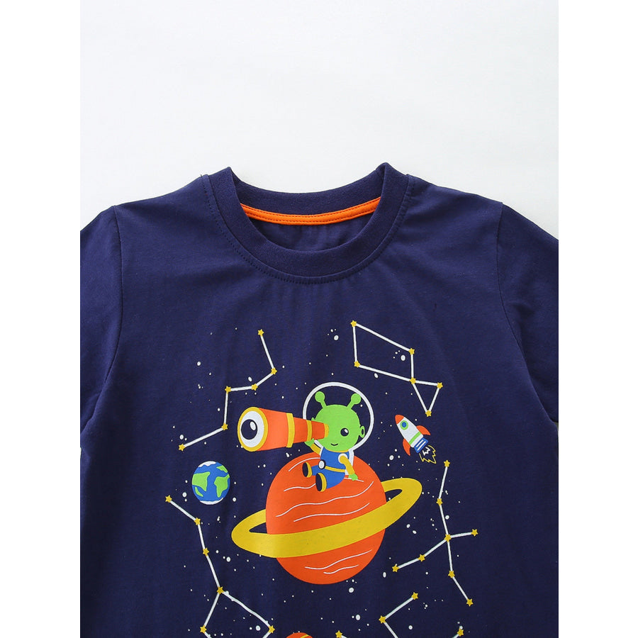 Children’s Astronaut Graphic Tee & Shorts Set Apparel and Accessories