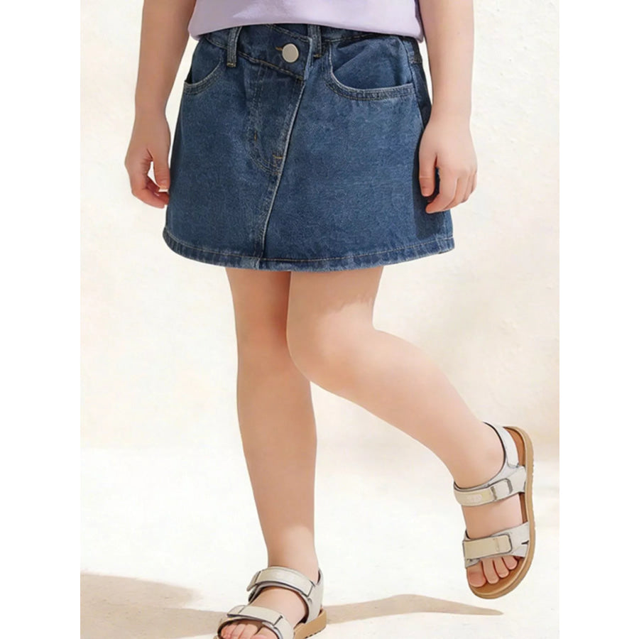 Children’s Asymmetrical Denim Skort Dark / 3Y Apparel and Accessories