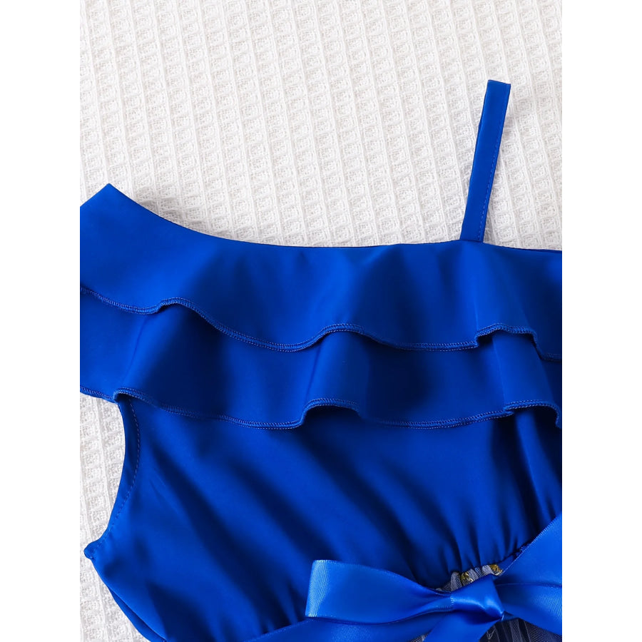 Children’s Asymmetrical Neck Ruffled Dress Apparel and Accessories