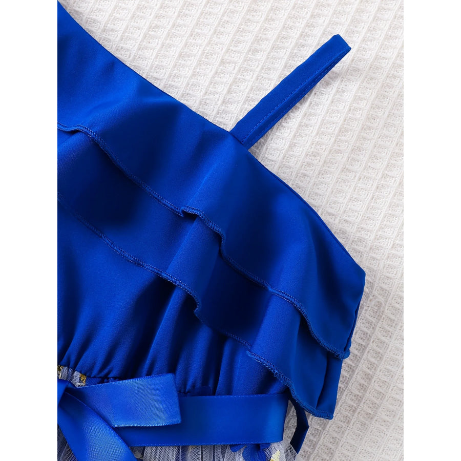 Children’s Asymmetrical Neck Ruffled Dress Apparel and Accessories