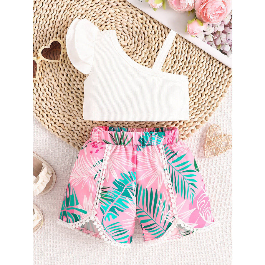 Children’s Asymmetrical Neck Top & Shorts Set Apparel and Accessories
