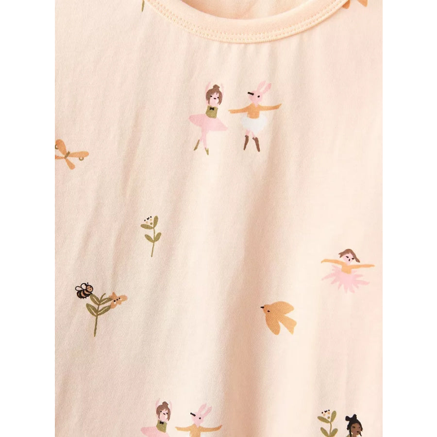 Children’s Ballerina Print Round Neck Top and Pants Pajama Set Apparel and Accessories