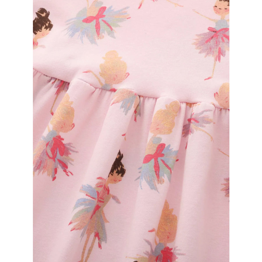 Children’s Ballerina Print Short Sleeve Dress Apparel and Accessories