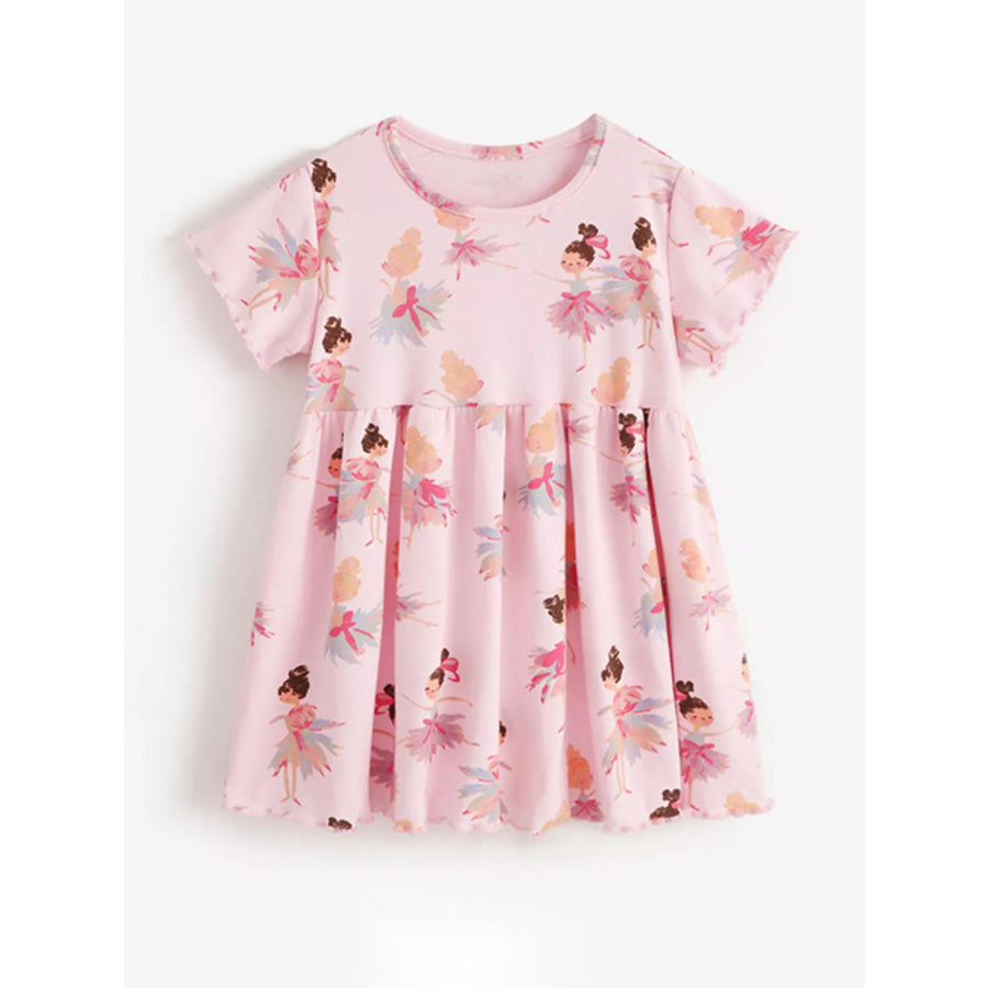Children’s Ballerina Print Short Sleeve Dress Apparel and Accessories
