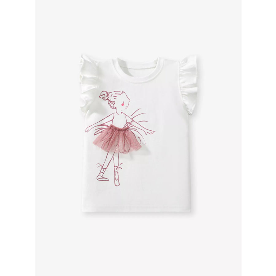 Children’s Ballerina Ruffle Sleeve T-Shirt Apparel and Accessories