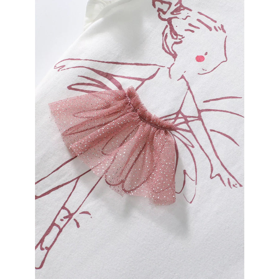 Children’s Ballerina Ruffle Sleeve T-Shirt Apparel and Accessories