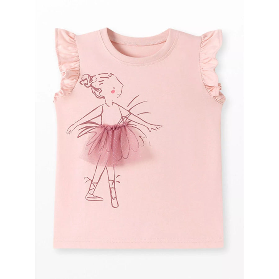 Children’s Ballerina Ruffle Sleeve T-Shirt Apparel and Accessories