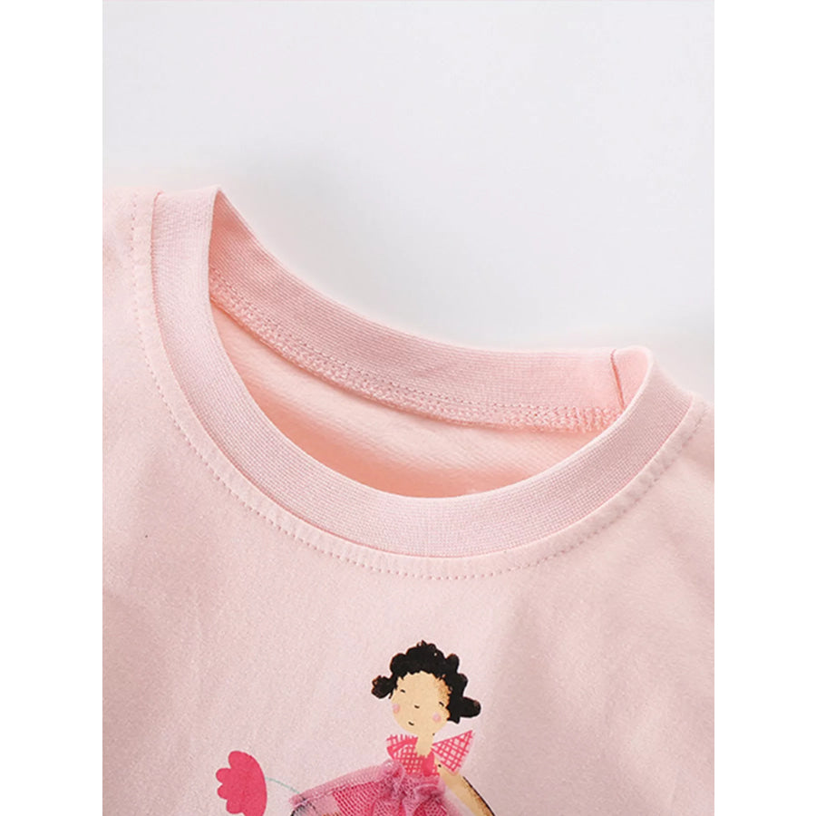 Children’s Ballet Dancer Round Neck Tee and Shorts Set Apparel and Accessories