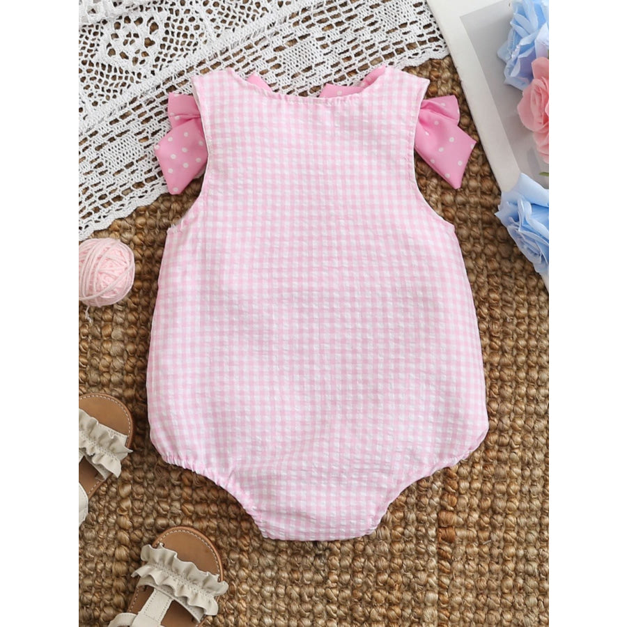 Children’s Baseball Embroidered One-Piece with Bows Apparel and Accessories